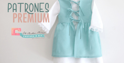 Patrones PREMIUM: Vestido de lino con delantal para niñas (talla 9 meses a 8 años)