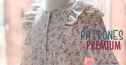 Patrones PREMIUM: Blusa estampada con doble volante para niñas (talla 9 meses a 8 años )